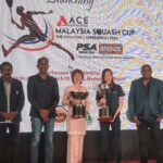 Andrew Muthu, Committee of Squash Racquets Association Malaysian, Jadish Kumar, Promoter of Ace Sports & Management, YB Nicole Tan, STATE EXCO of Negeri Sembilan Tourism, Low Wee Wern, Malaysia Pro-Fe