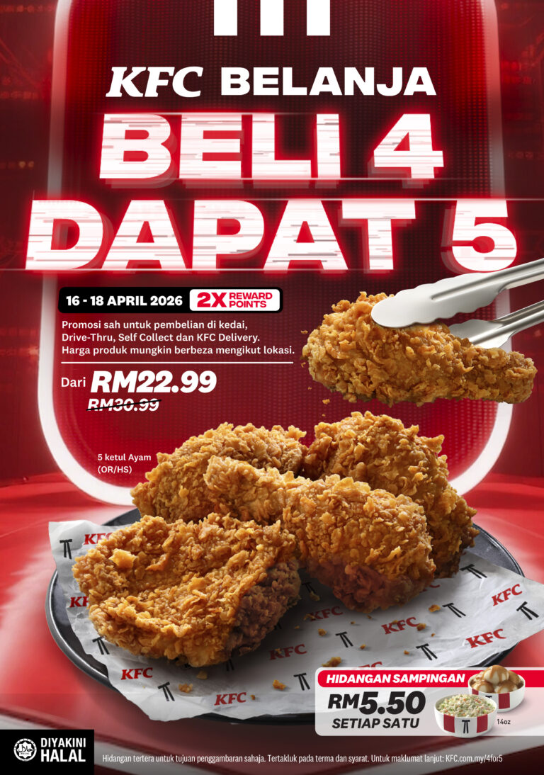 Made for Sharing: KFC Belanja with Buy 4 Free 1 Chicken Deal
